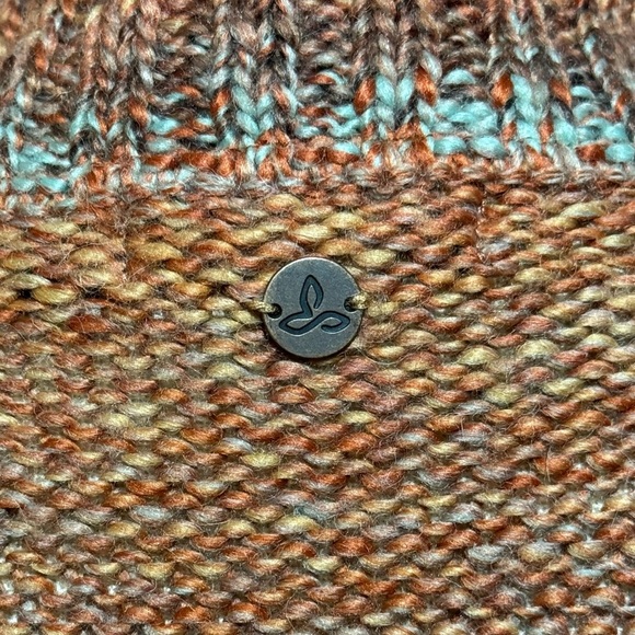 PrAna Women's Claus Orange Sundried V-Neck Ribbed Chunky Knit Sweater size M* - Picture 7 of 9